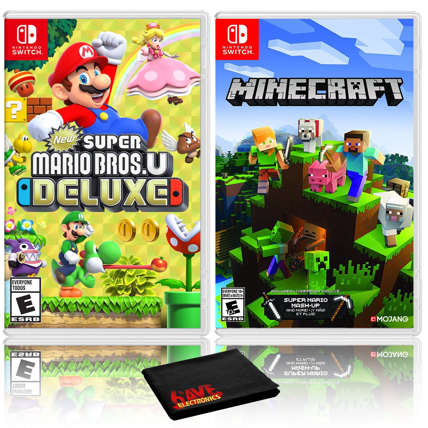 New Super Mario Bros. U Deluxe + Minecraft - Two Game Bundle - Nintendo Switch