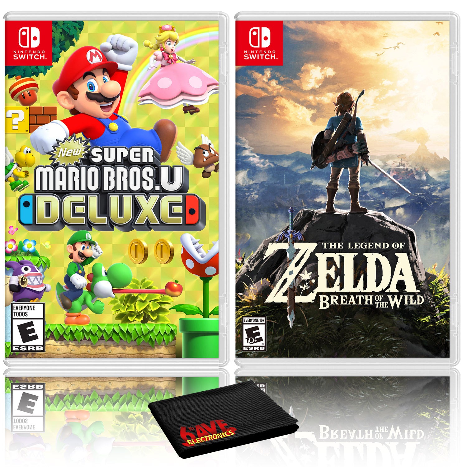 New Super Mario Bros. U Deluxe + The Legend of Zelda: Breath of the Wild - Two Game Bundle - Nintendo Switch