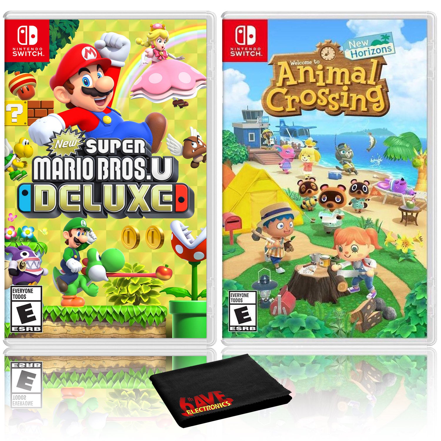 New Super Mario Bros. U Deluxe + Animal Crossing: New Horizons - Two Game Bundle - Nintendo Switch