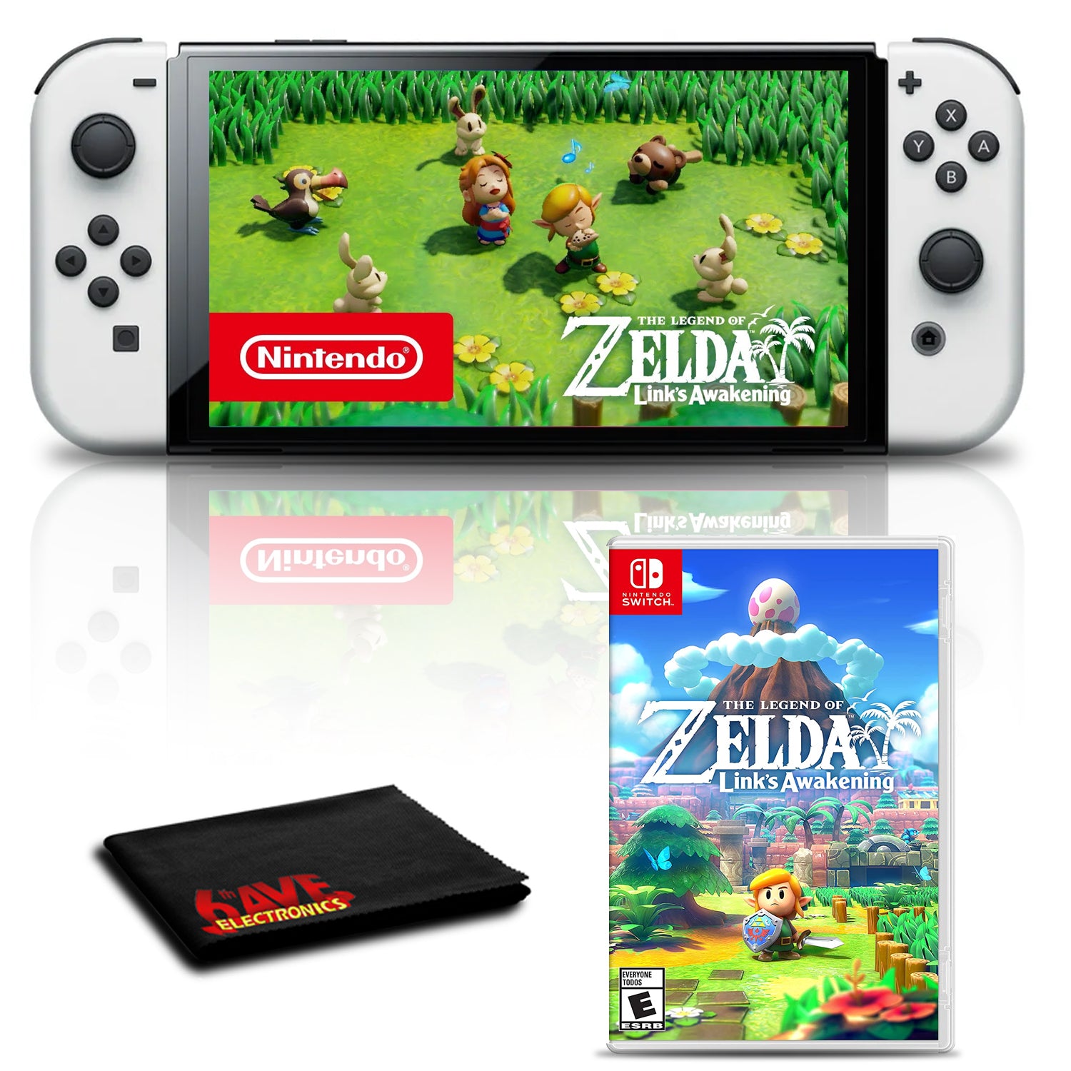 Nintendo Switch OLED White with The Legend of Zelda Links Awakening Game