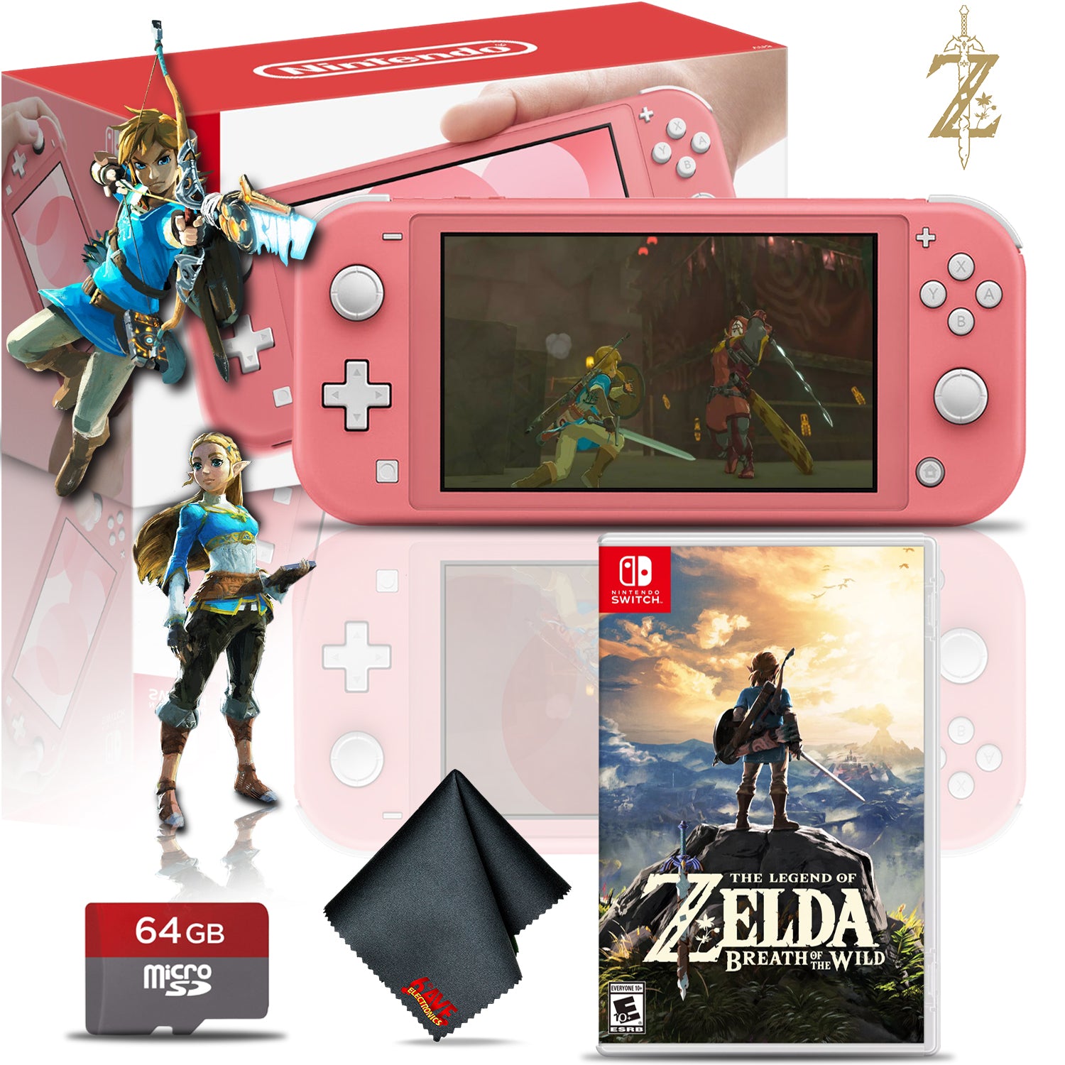 Nintendo Switch Lite Bundle with Zelda: Breath of the Wild and 64GB Memory