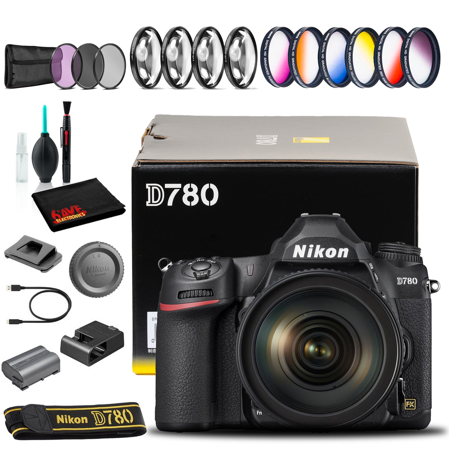 Nikon D780 DSLR Camera with 24-120mm Lens International Model with Filter Set Bundle