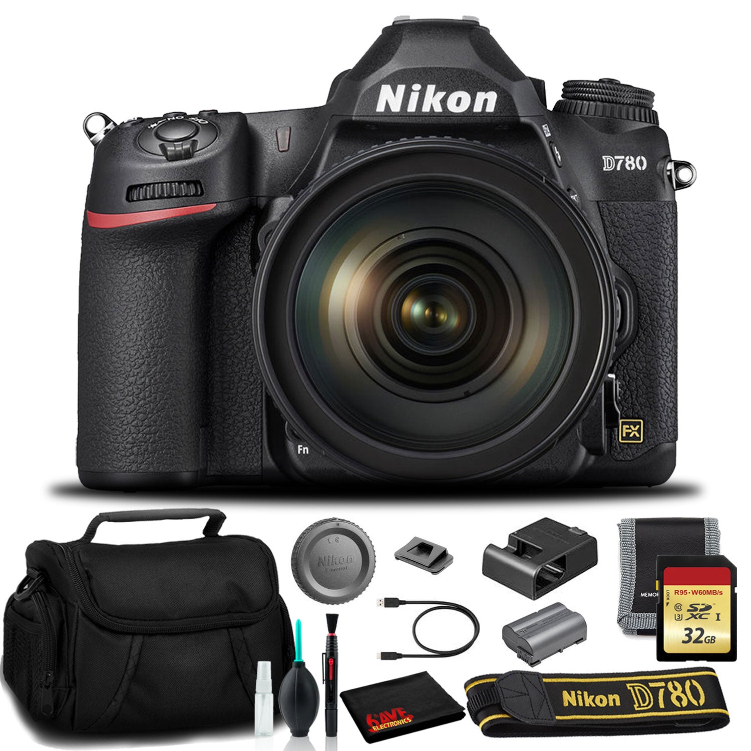 Nikon D780 DSLR Camera with 24-120mm Lens International Model with Memory Kit Bundle