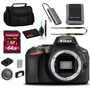 Nikon D5600 DSLR Camera Body Only Intl Model Includes 64GB Memory Kit