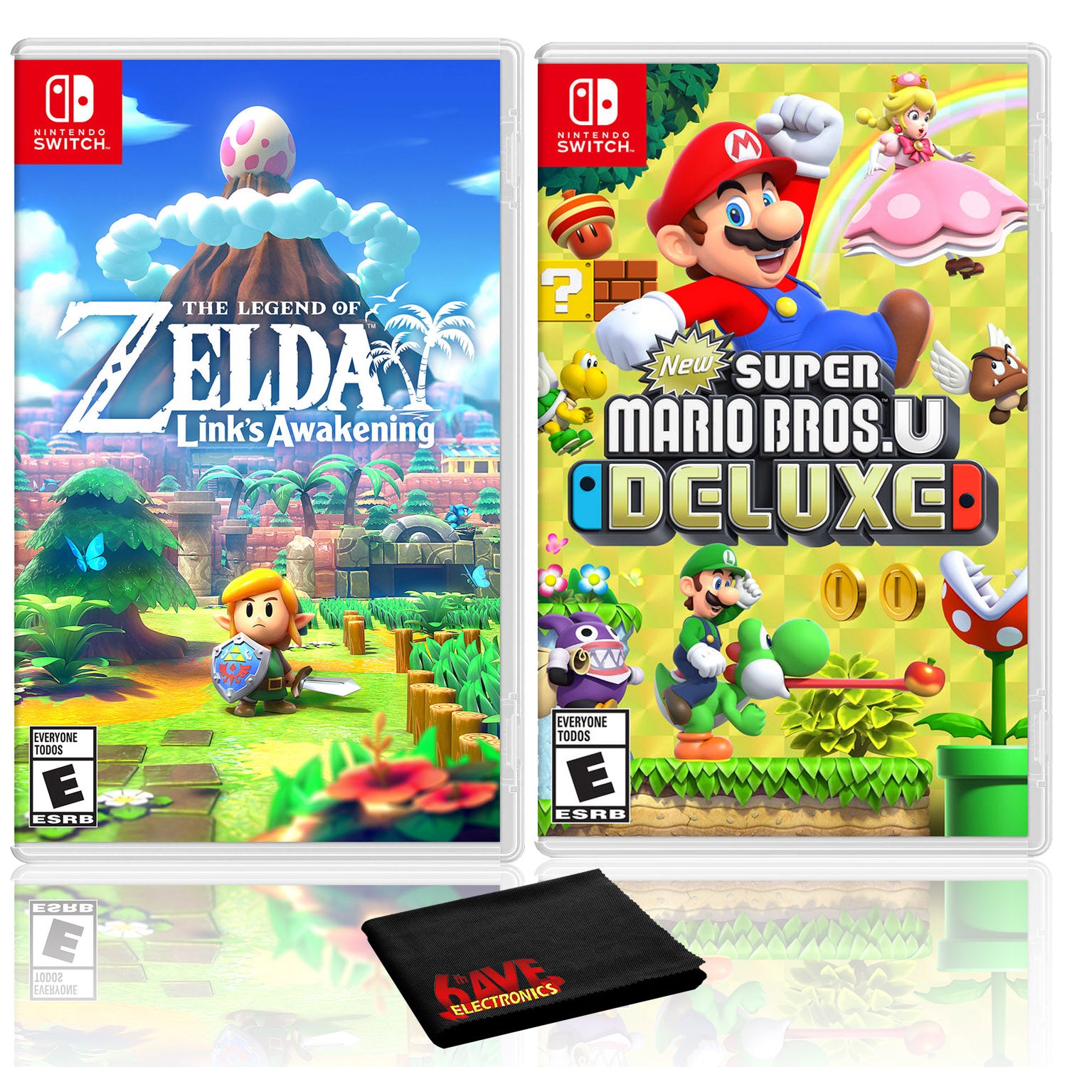 The Legend of Zelda: Links Awakening + New Super Mario Bros. U Deluxe - 2 Game Bundle - Nintendo Switch