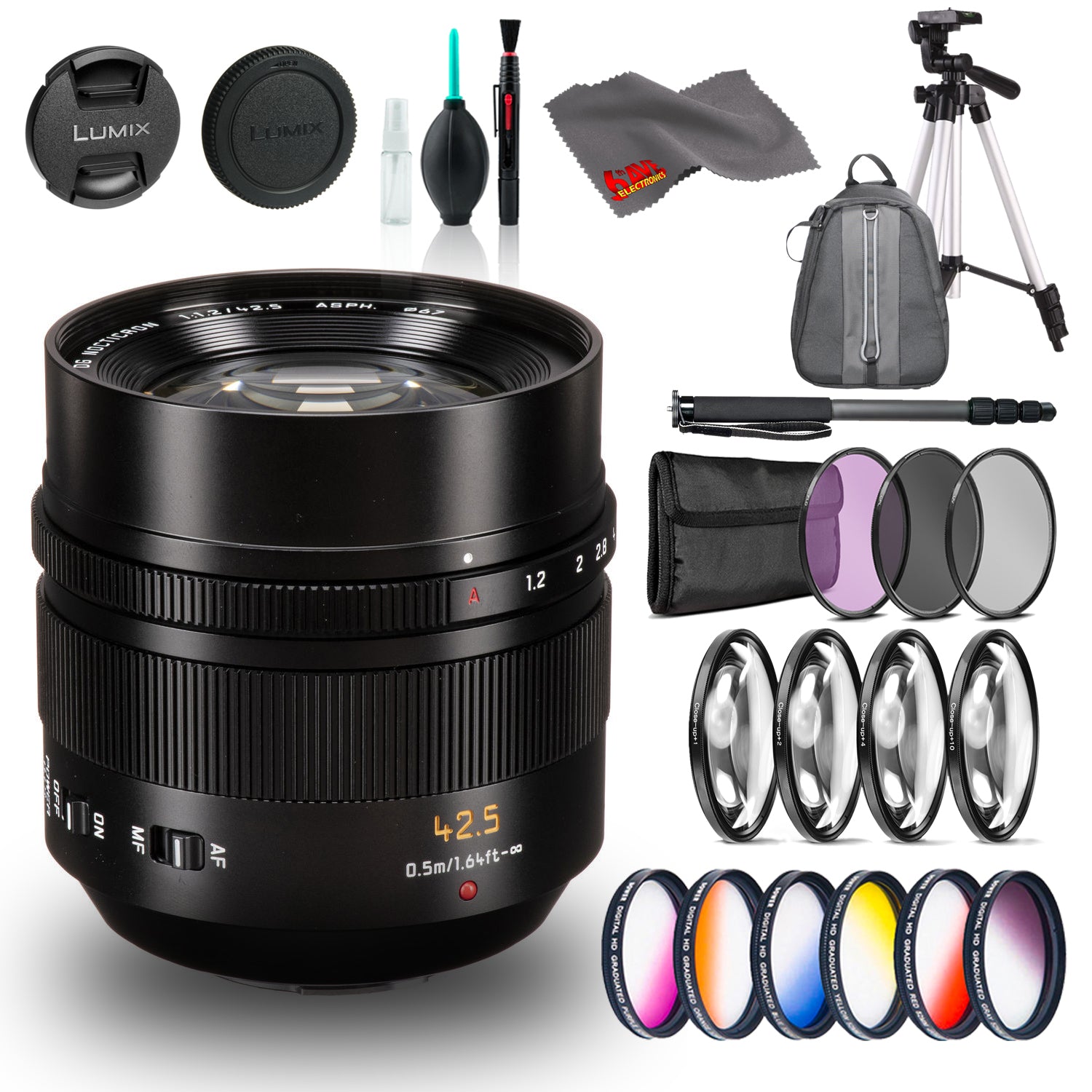 Panasonic Leica DG Nocticron 42.5mm f/1.2 ASPH. POWER O.I.S. Lens - Deluxe Kit