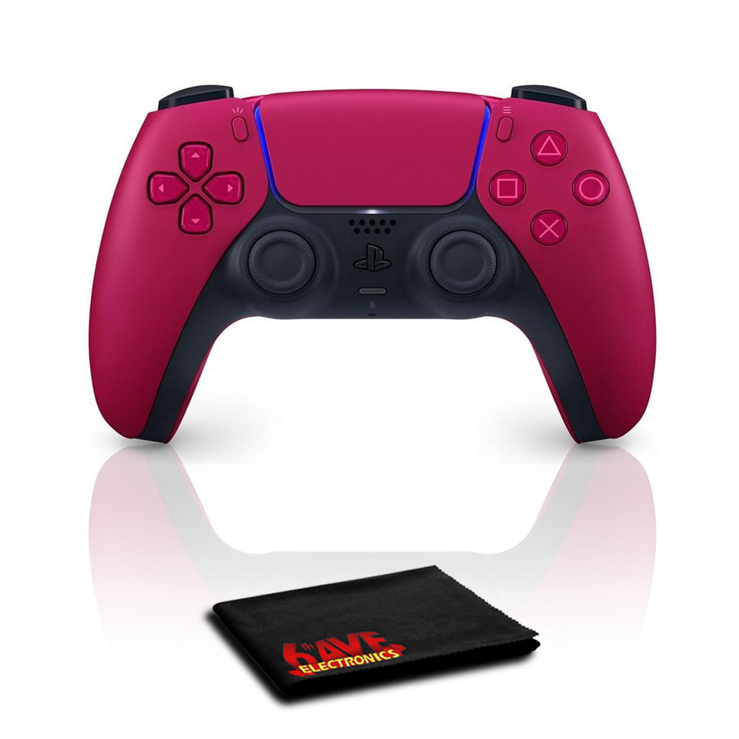 PlayStation 5 DualSense Wireless Controller (Cosmic Red) with Cleaning Cloth