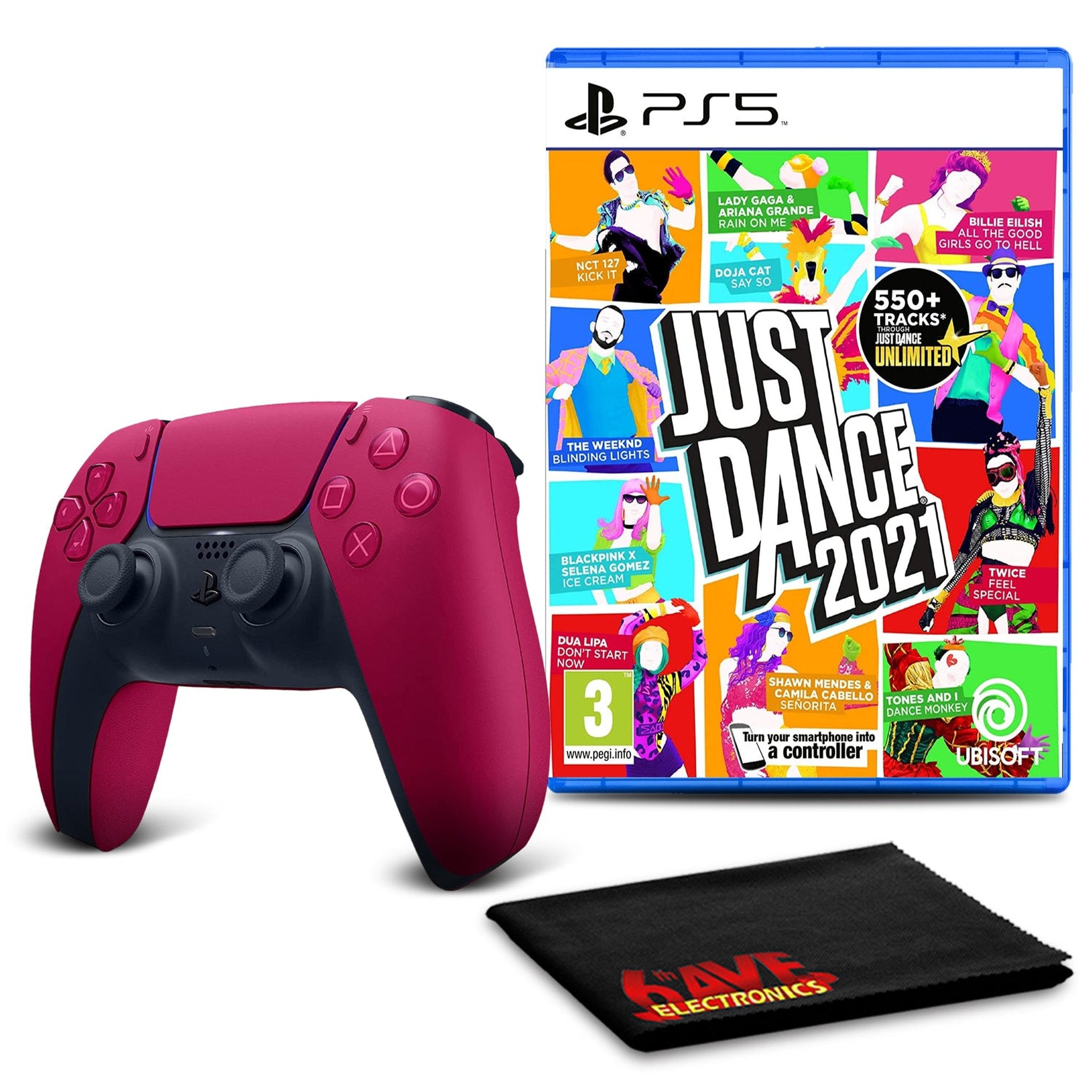 PlayStation 5 DualSense Wireless Controller Bundle with Just Dance 2021 PlayStation