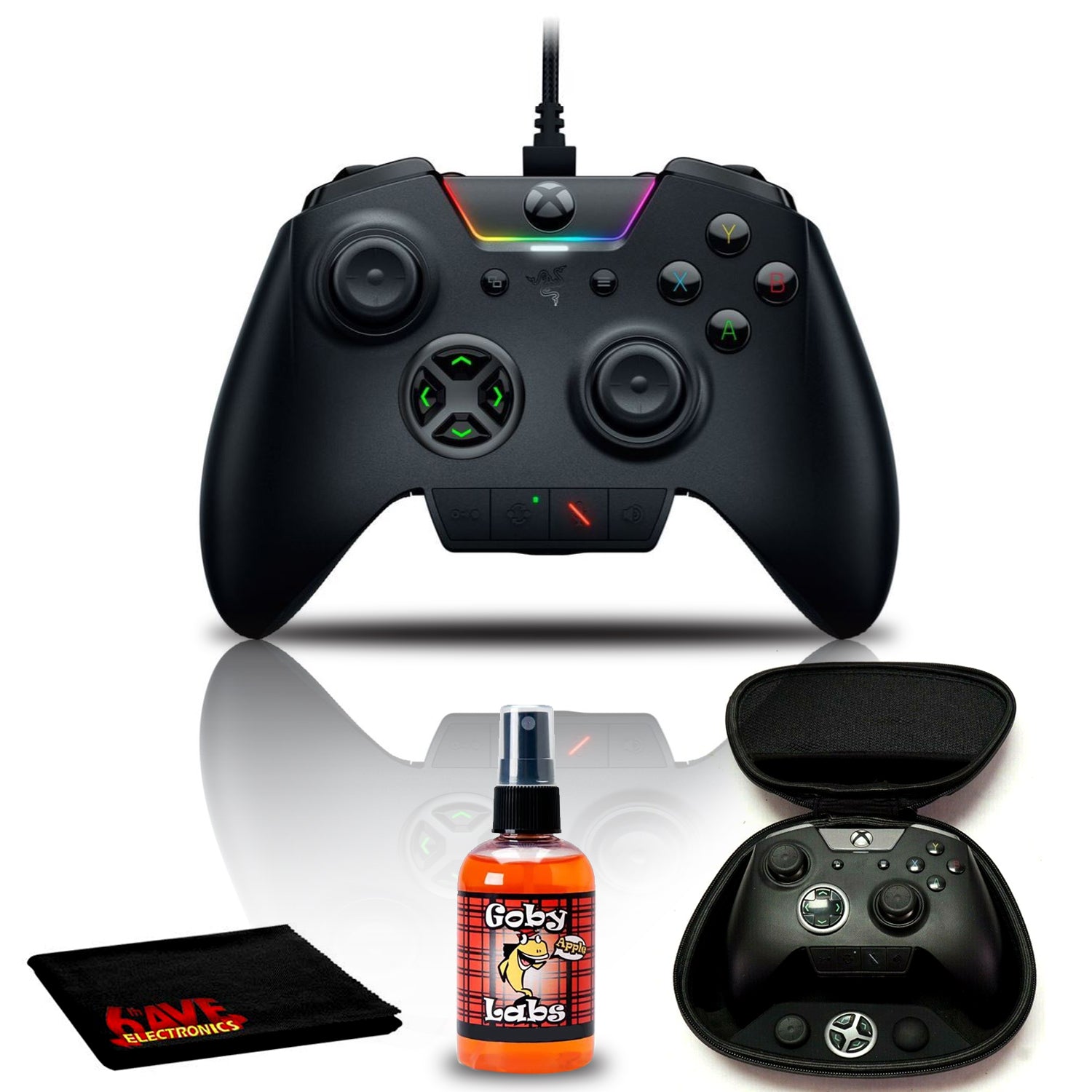 Razer Wolverine Ultimate Wired Gaming Controller (Black) with 6Ave Cleaning Kit Bundle