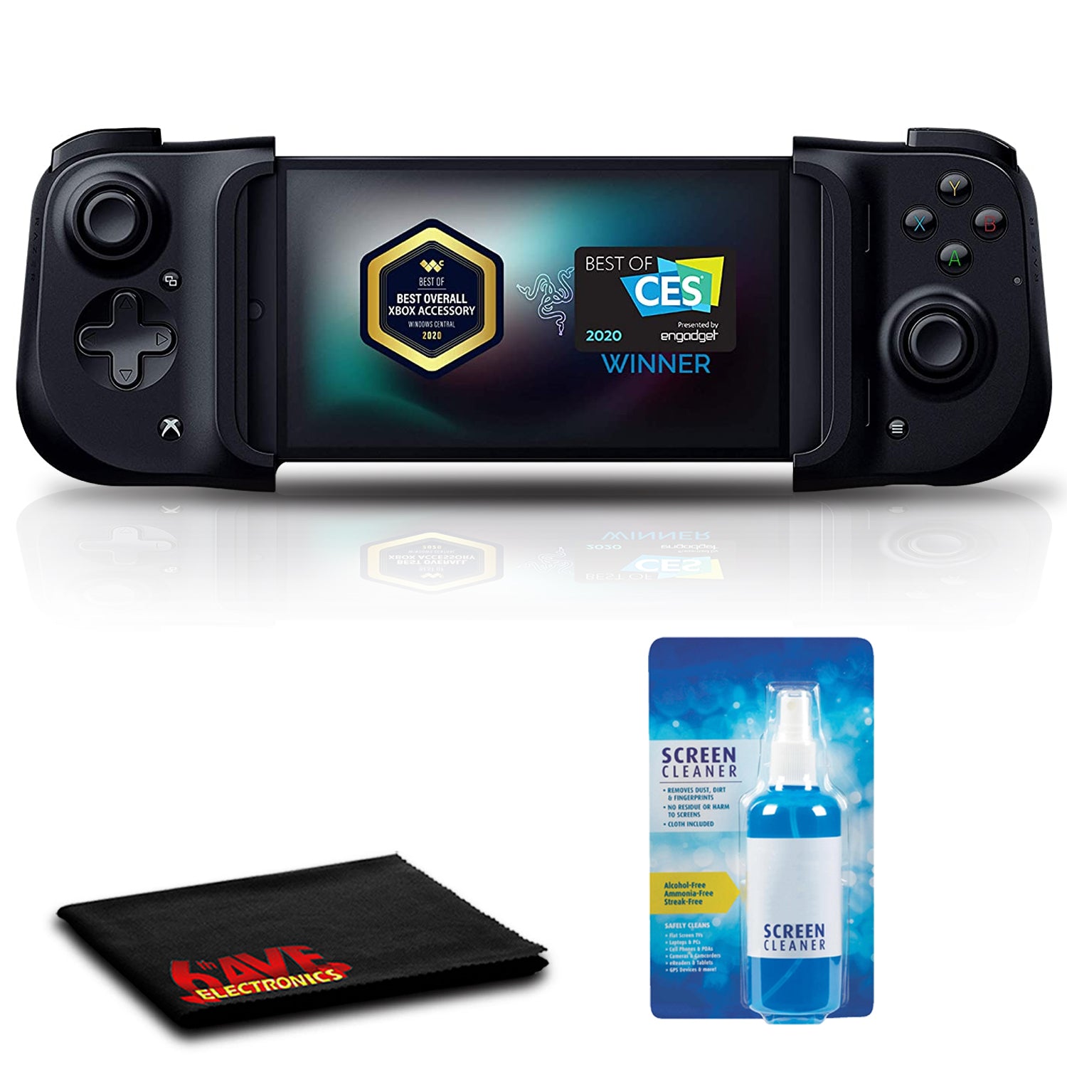 Razer Kishi Universal Mobile Gaming Controller for Android with Cleaning Kit Bundle