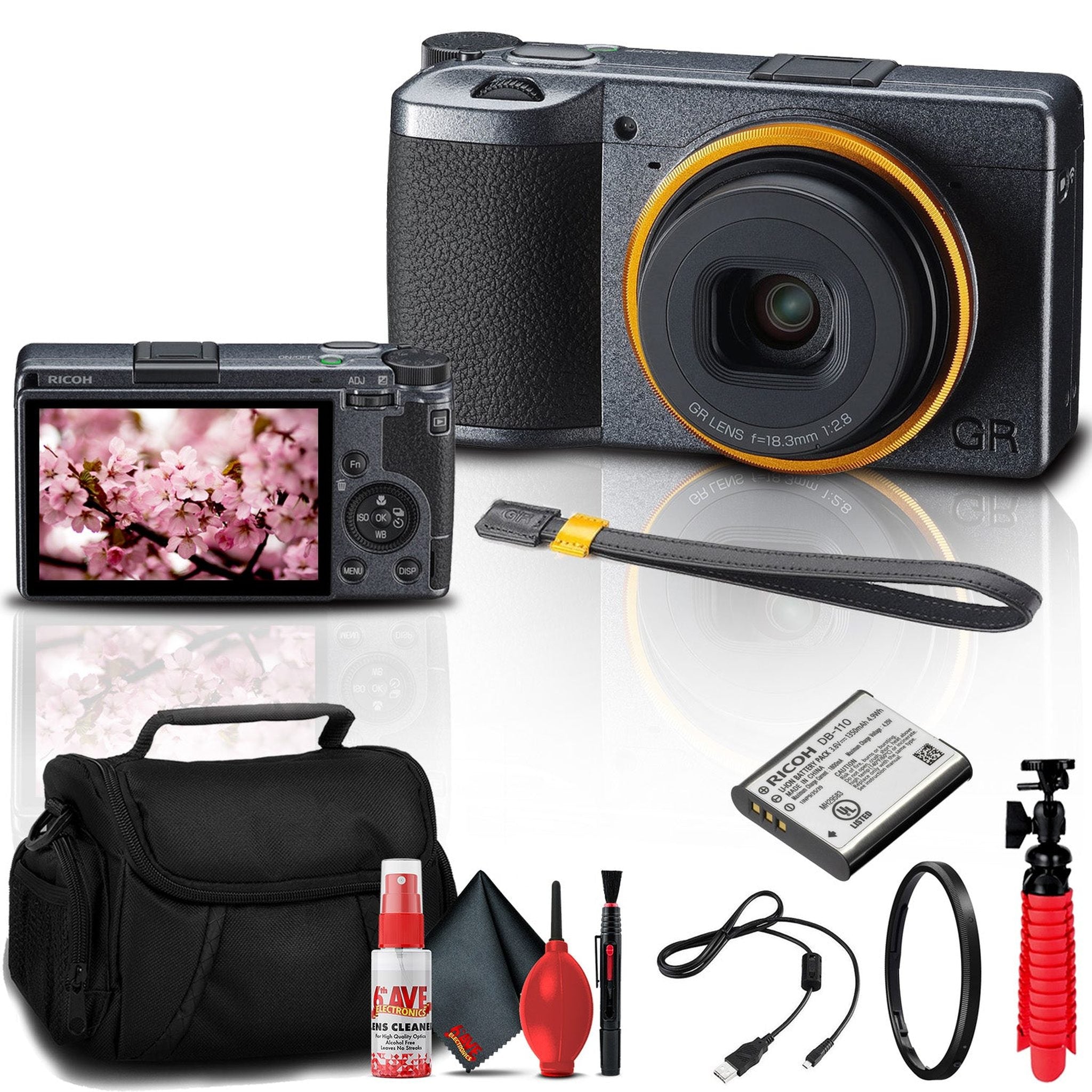 Ricoh GR III Street Edition Camera with Camera Bag and Flexible Tripod Ricoh