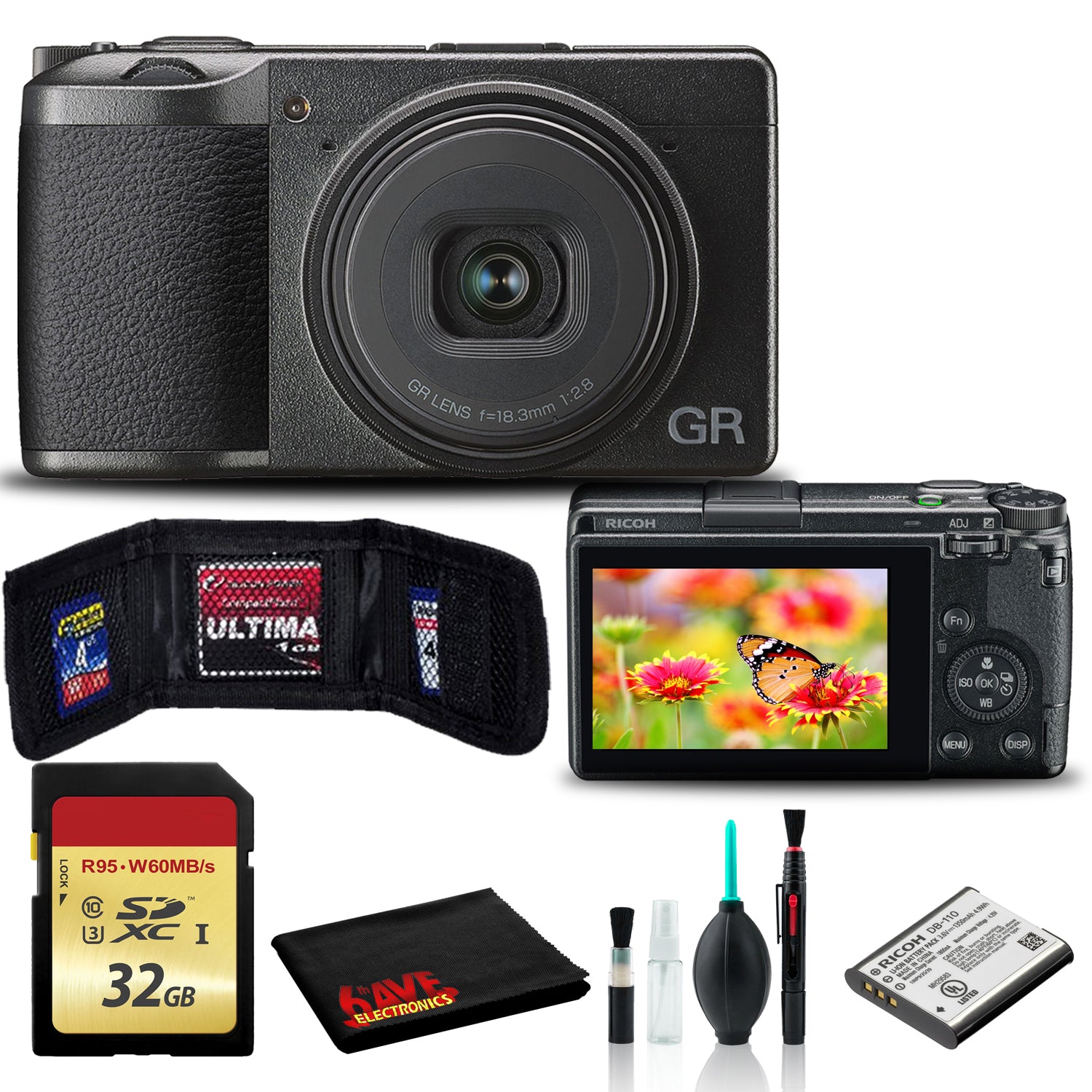 Ricoh GR III Digital Camera Includes Cleaning Kit and 32GB SD Memory Card