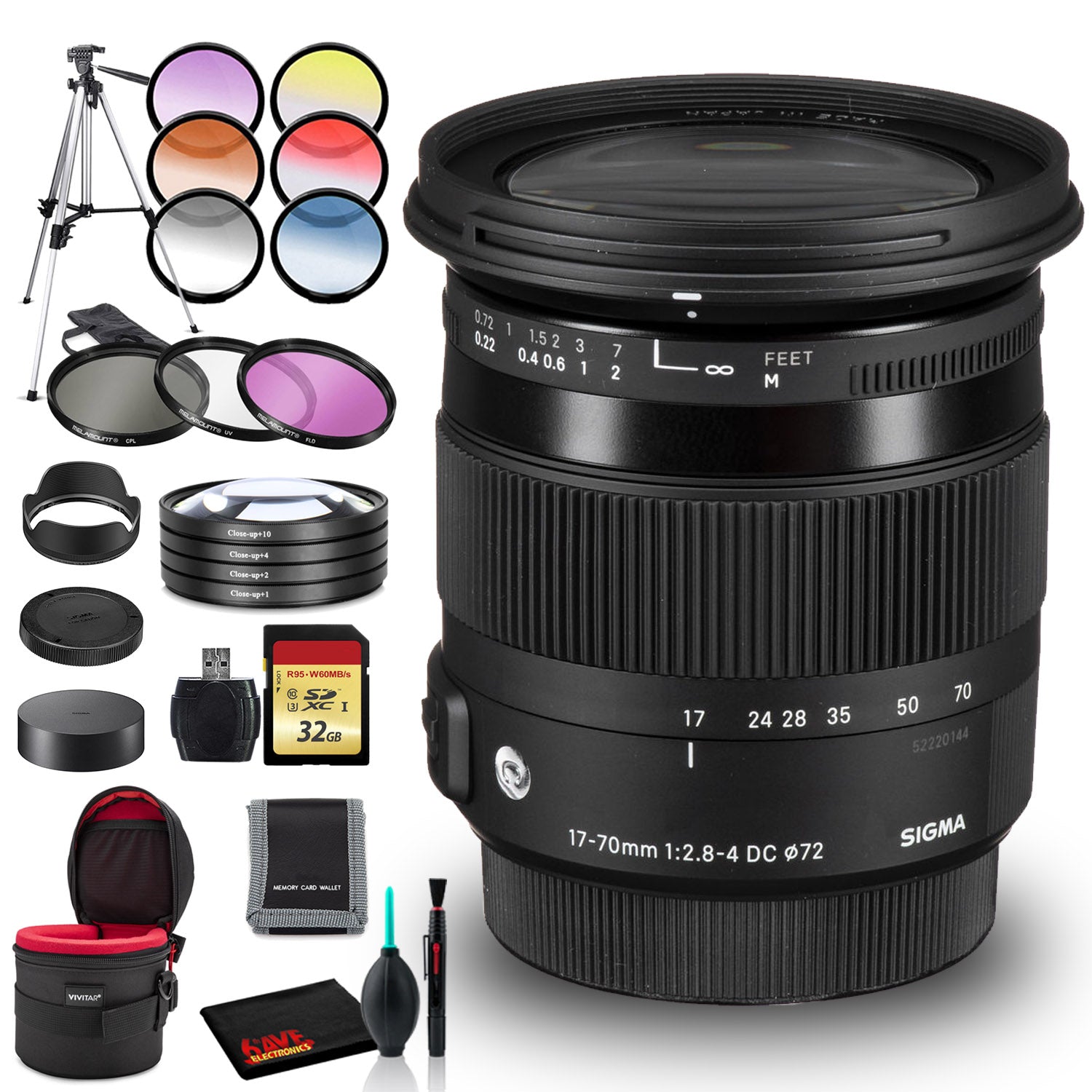 Sigma 17-70mm f/2.8-4 DC Macro OS HSM Contemporary Lens for Nikon F with 57