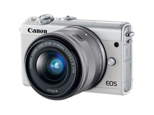 Canon EOS M100 Mirrorless Digital Camera White with 15-45mm Lens Travel Vlogger Bundle