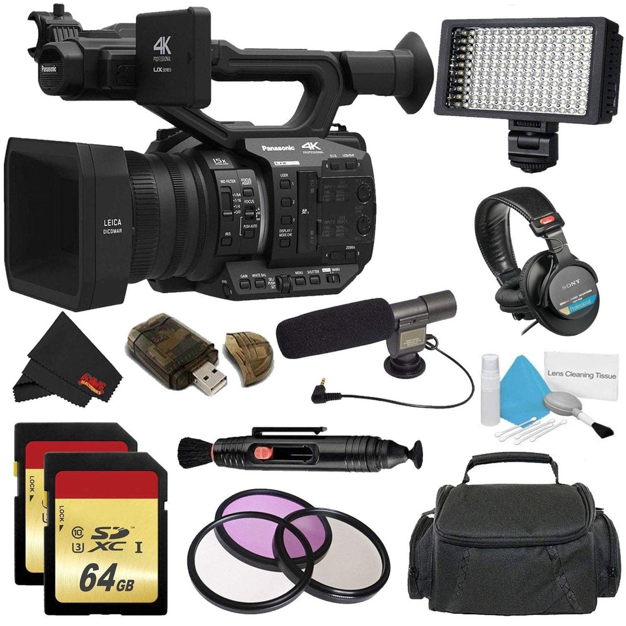 Panasonic AG-UX90 4K/HD Professional Camcorder Bundle with Accessories