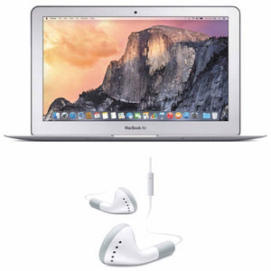 Apple 11.6" MacBook Air MJVM2LL/A Notebook Computer + iHip IP-IV-WH Fiber Cord Headphone White Bundle