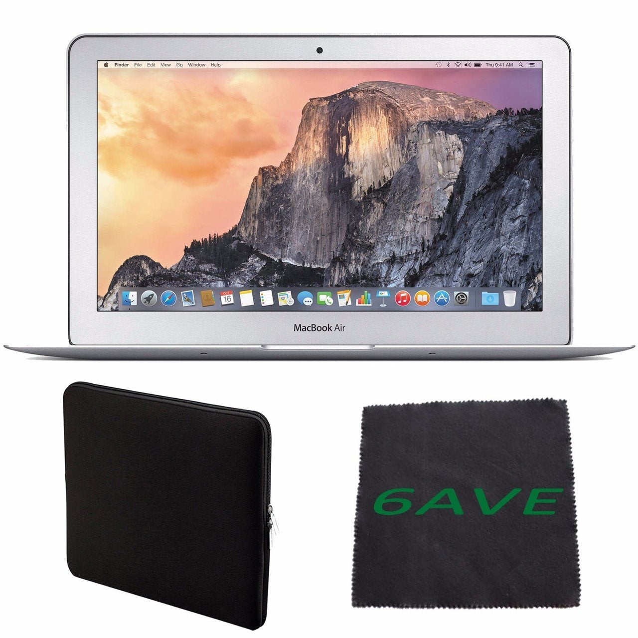 Apple 11.6" MacBook Air MJVM2LL/A Notebook Computer + Padded Case For Macbook + MicroFiber Cloth Bundle