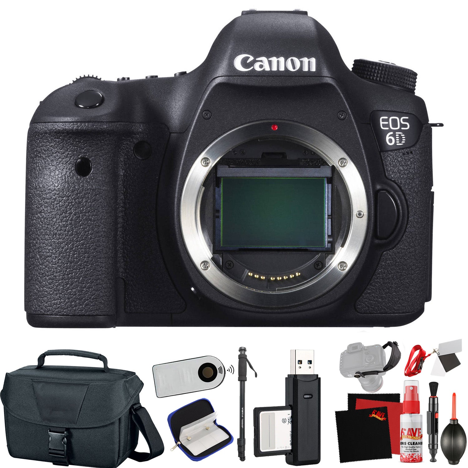 Canon EOS 6D DSLR Camera (Body Only) - Open Box (International Model) with Extra Accessory Bundle