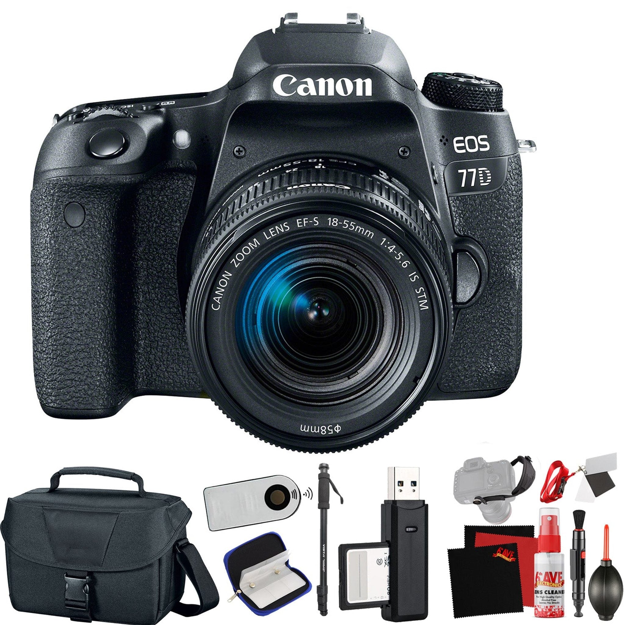Canon EOS 77D DSLR Camera with 18-55mm Lens International Model with Extra Accessory Bundle Canon