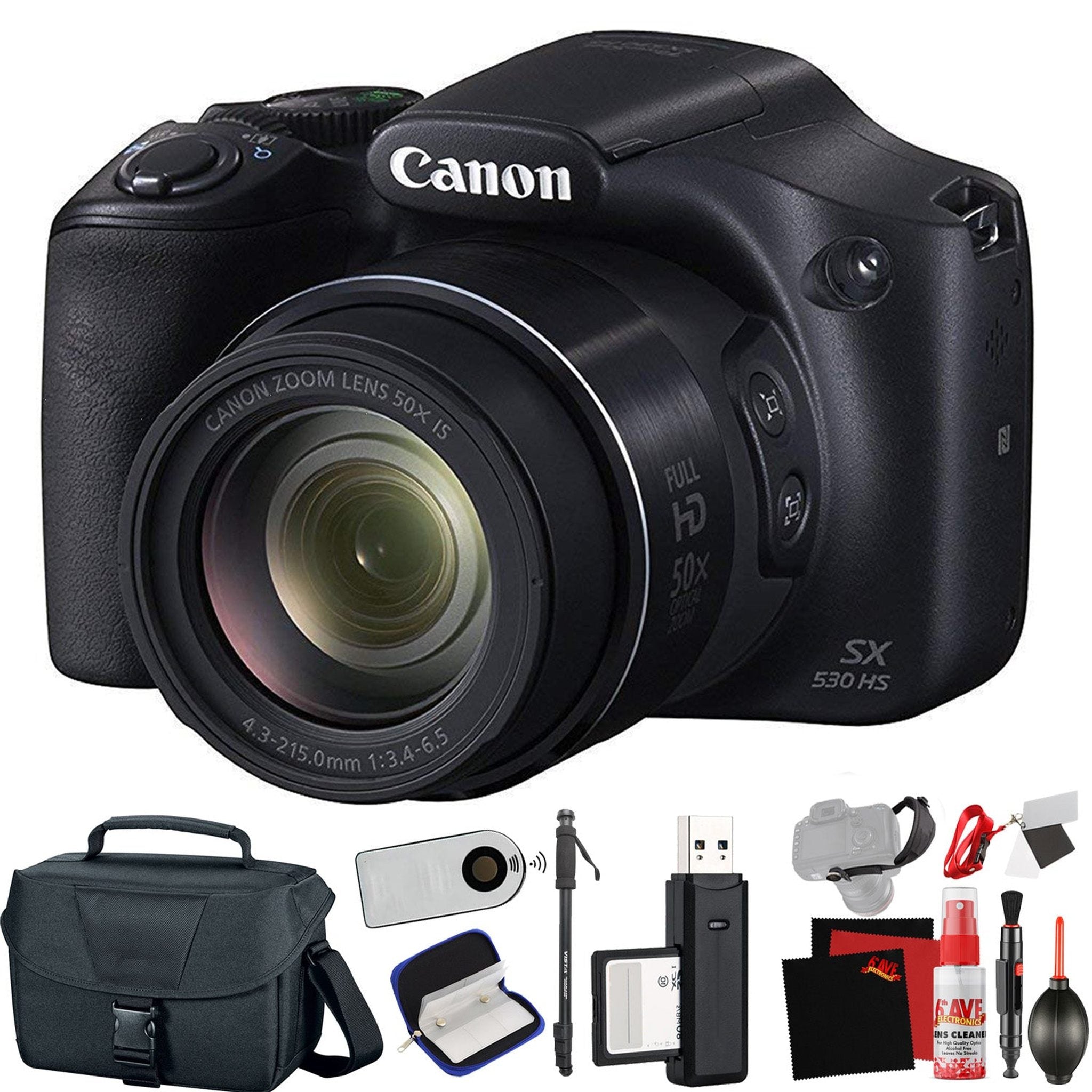 Canon PowerShot SX530 HS Digital Camera International Model with Extra Accessory Bundle Canon