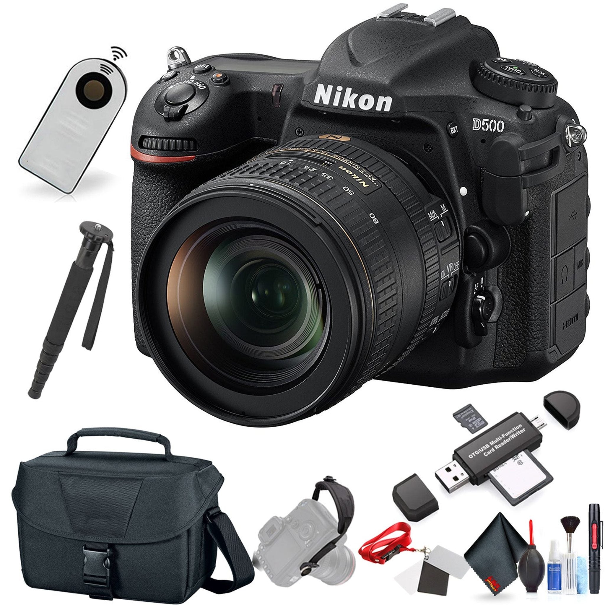 Nikon D500 DSLR Camera with 16-80mm Lens International Model with Extra Accessory Bundle