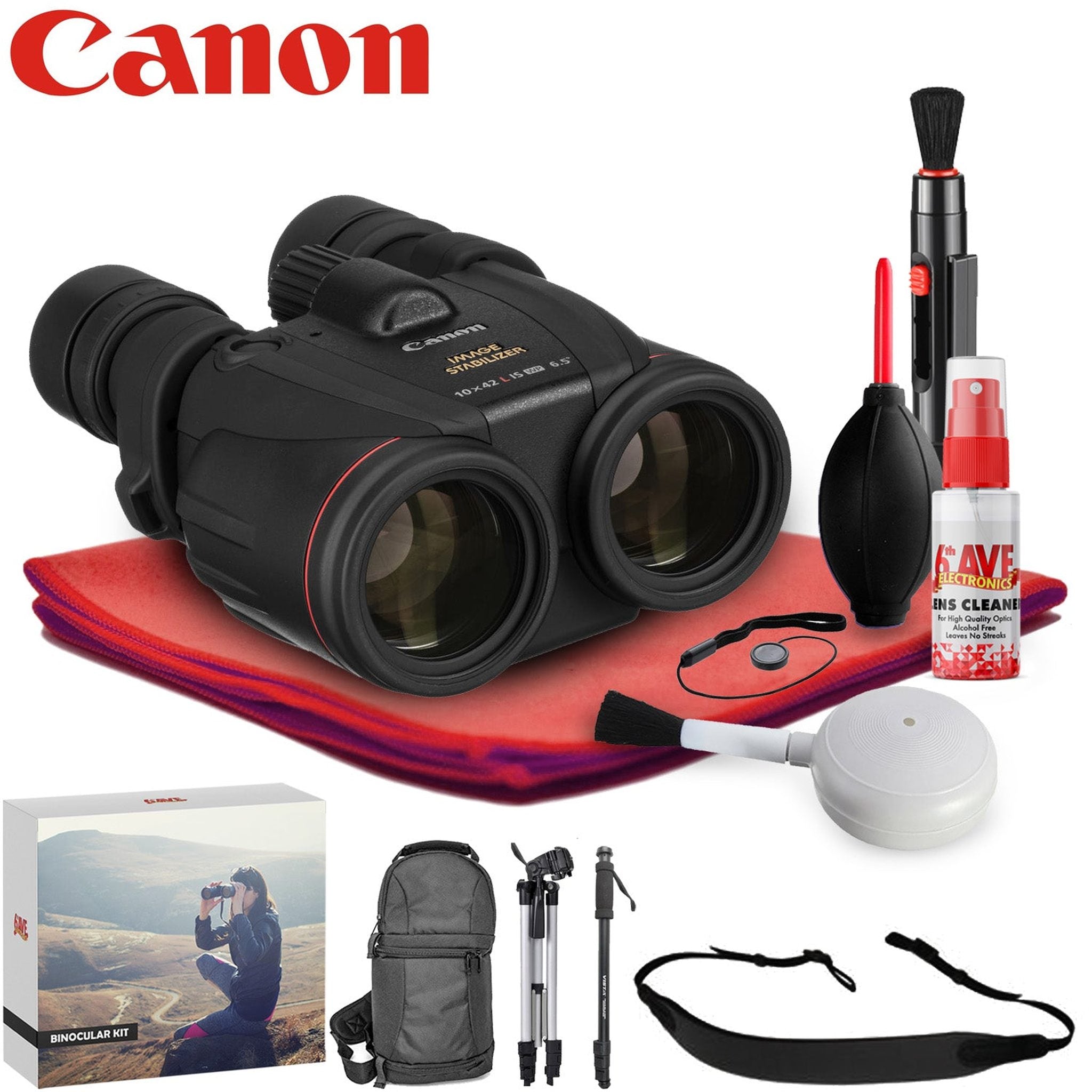 Canon 10x42 L IS WP Image Stabilized Binocular - Exclusive Outdoors Binoculars Kit