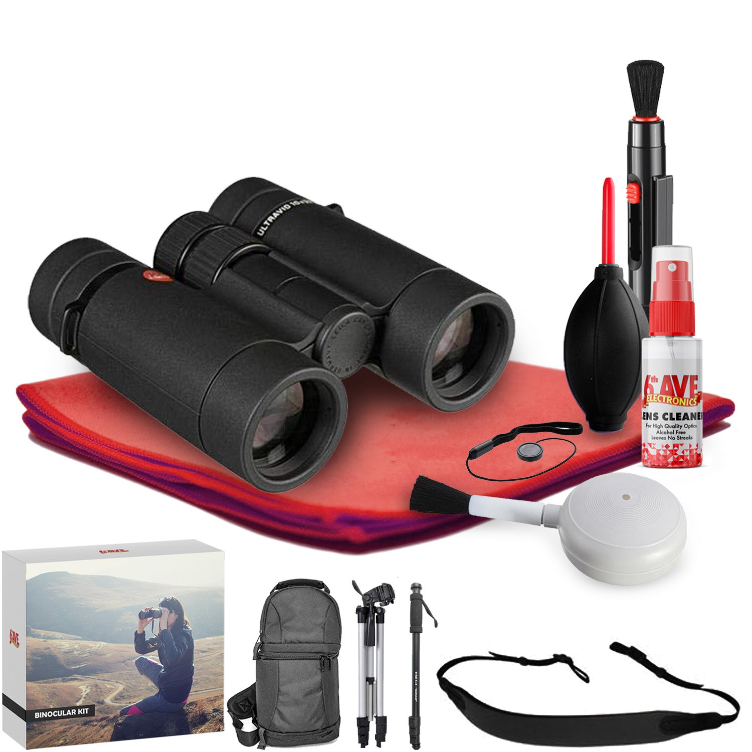 Leica 10x32 Ultravid HD-Plus Binocular - Exclusive Outdoors Binoculars Bundle