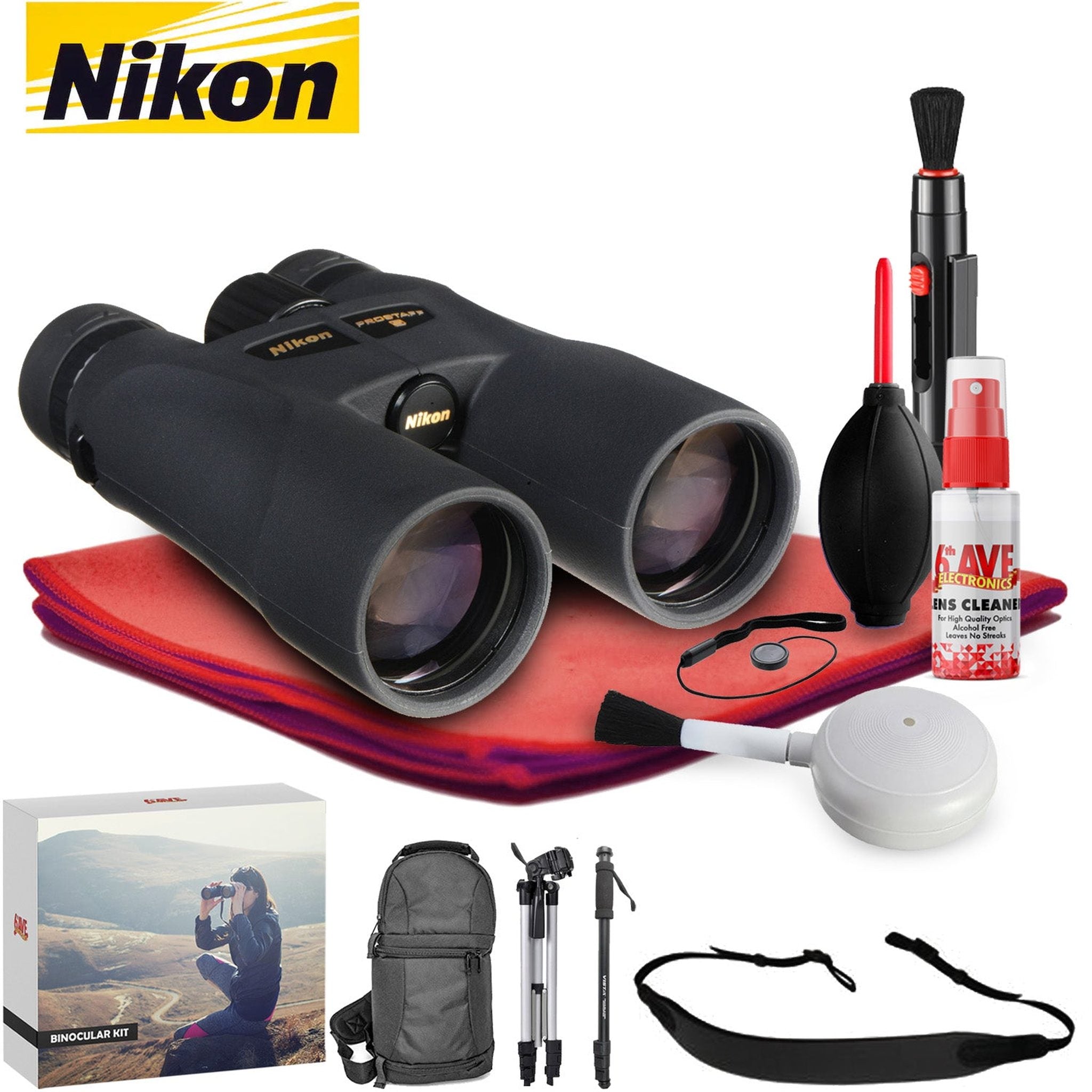 Nikon 10x50 ProStaff 5 Binocular Black - Exclusive Outdoors Binoculars Kit