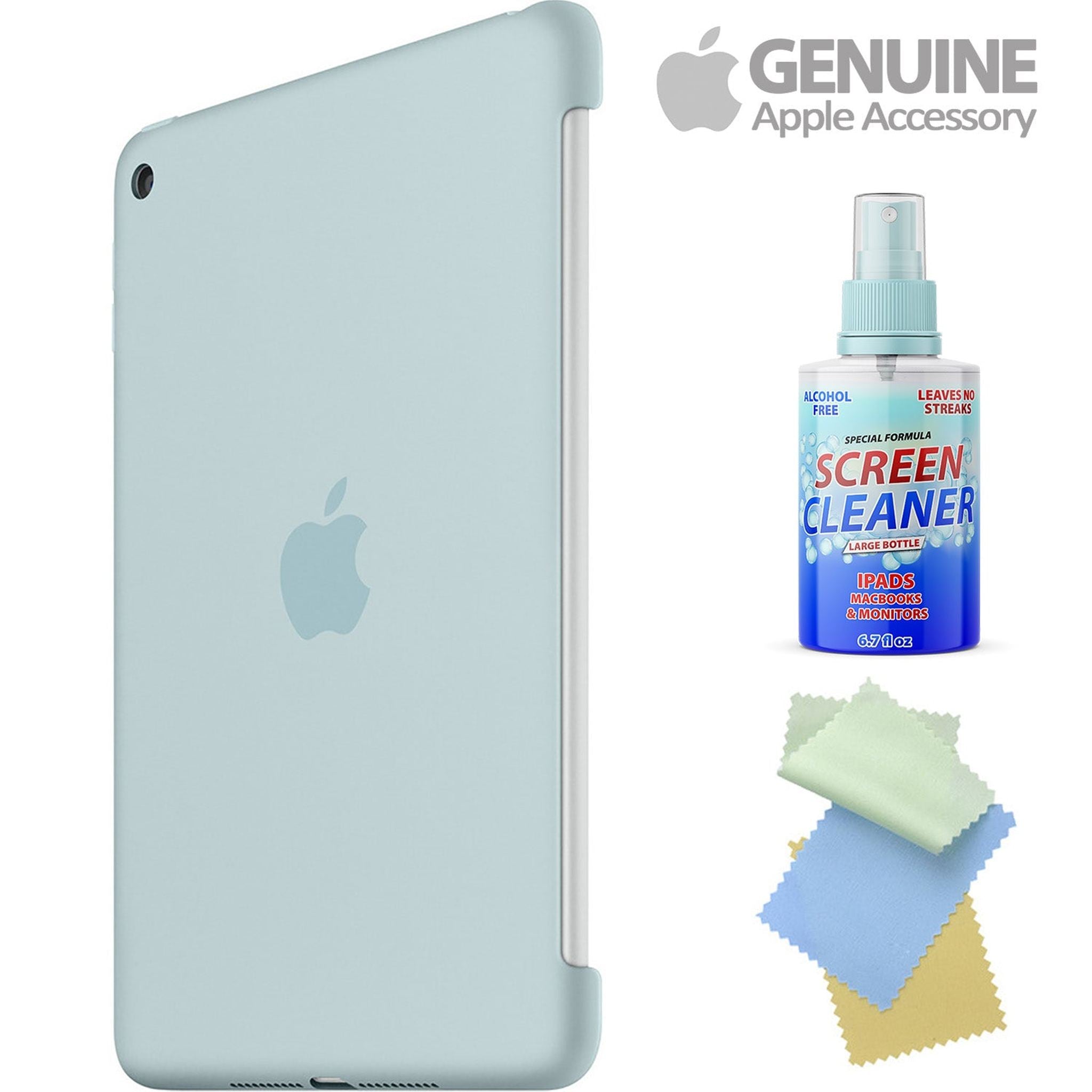 iPad mini 4 Silicone Case Turquoise MLD72FE/A with Free Cleaning Kit Bundle