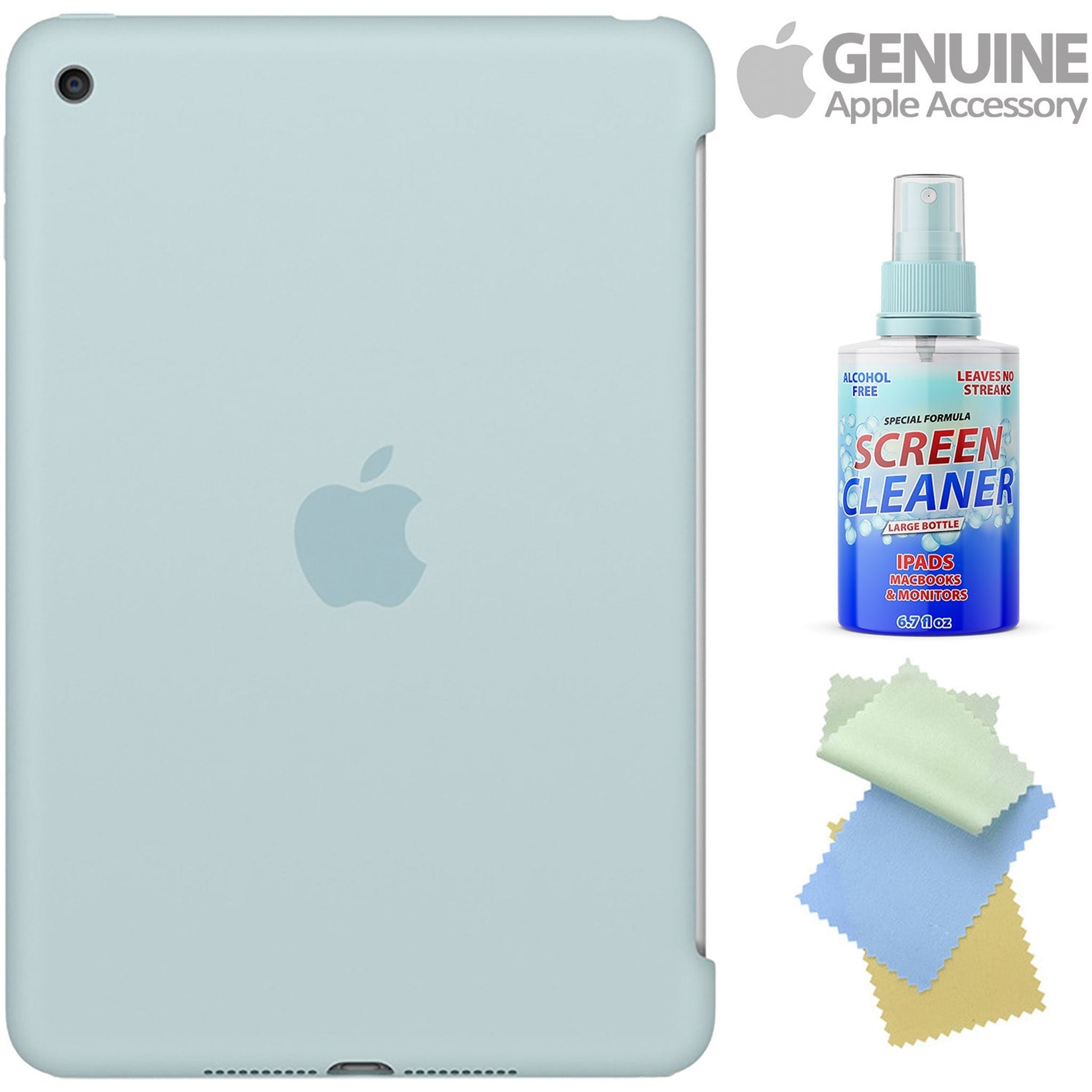 MLD72ZA/A IPAD MINI 4 SILICONE CASE TURQUOISE with Free Cleaning Kit Bundle