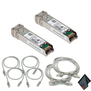 Cisco 10Gbase-LR SFP+ Transceiver with Extra Cat5 Cables 2-Pack Bundle