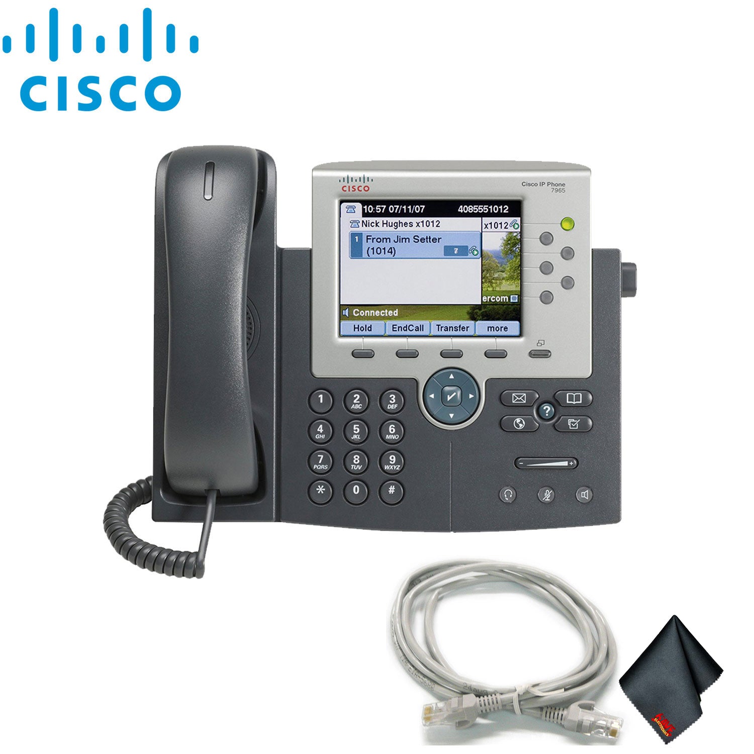 Cisco Unified IP Phone 7975G with Extra Cat5 Cables Bundle