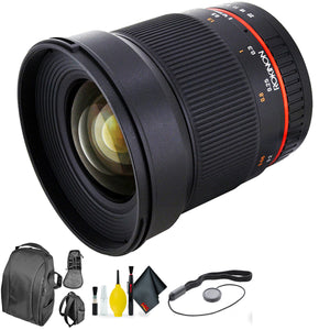 ROKINON 16MM f/2.0 Fuji X Mount + Deluxe Lens Cleaning Kit Bundle