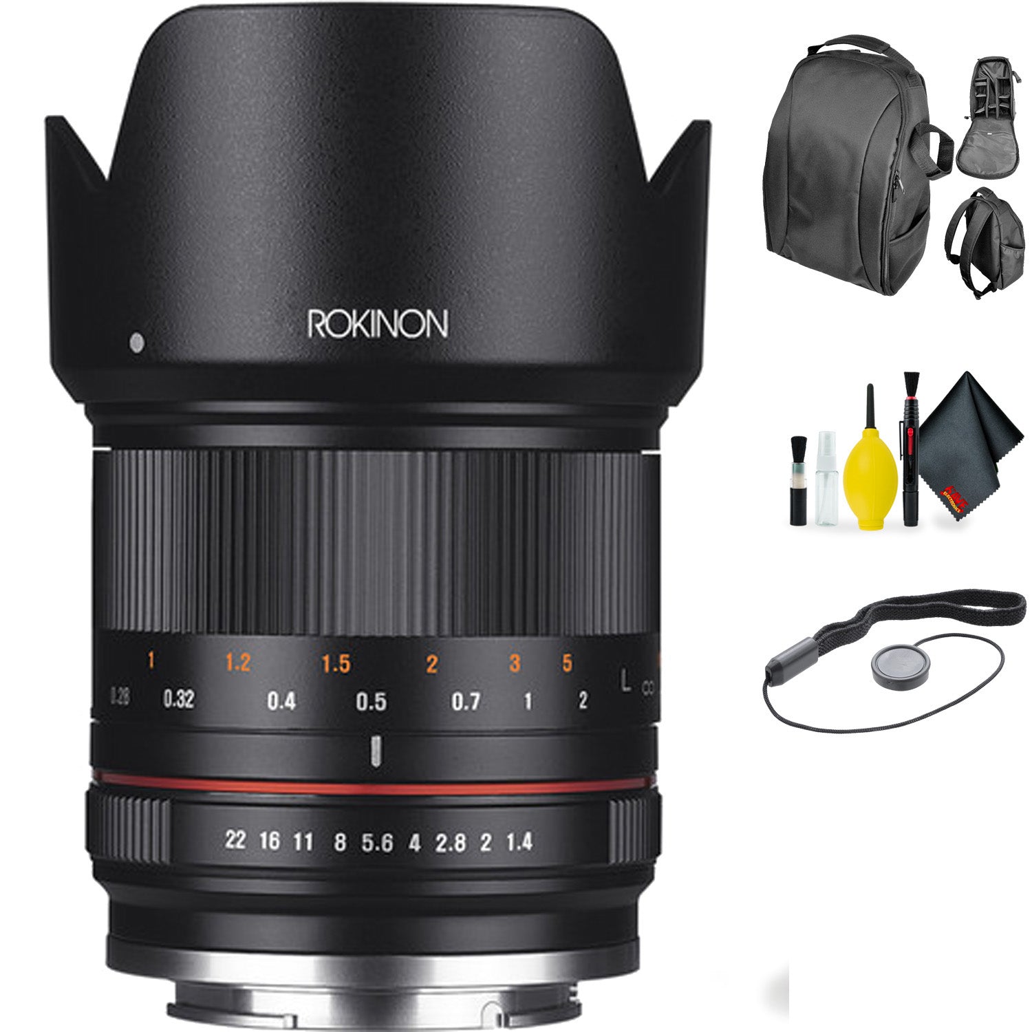 Rokinon 21mm f/1.4 Lens for Fujifilm X (Black) + Deluxe Lens Cleaning Kit