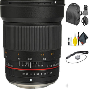 Rokinon 24mm 1.4 Lens for Olympus + Deluxe Lens Cleaning Kit