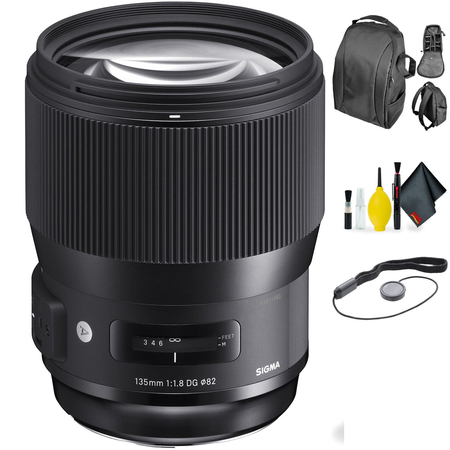 Sigma 135mm f/1.8 DG HSM Art Lens for Nikon F + Deluxe Lens Cleaning Kit Bundle