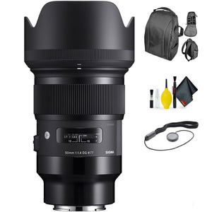 Sigma 50mm f/1.4 DG HSM Art Lens for Sony E + Deluxe Lens Cleaning Kit Bundle Sigma