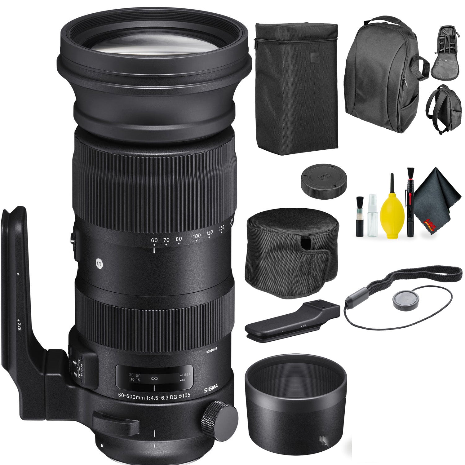 Sigma 60-600mm f/4.5-6.3 DG OS HSM Sports Lens for Nikon F + Deluxe Lens Cleaning Kit