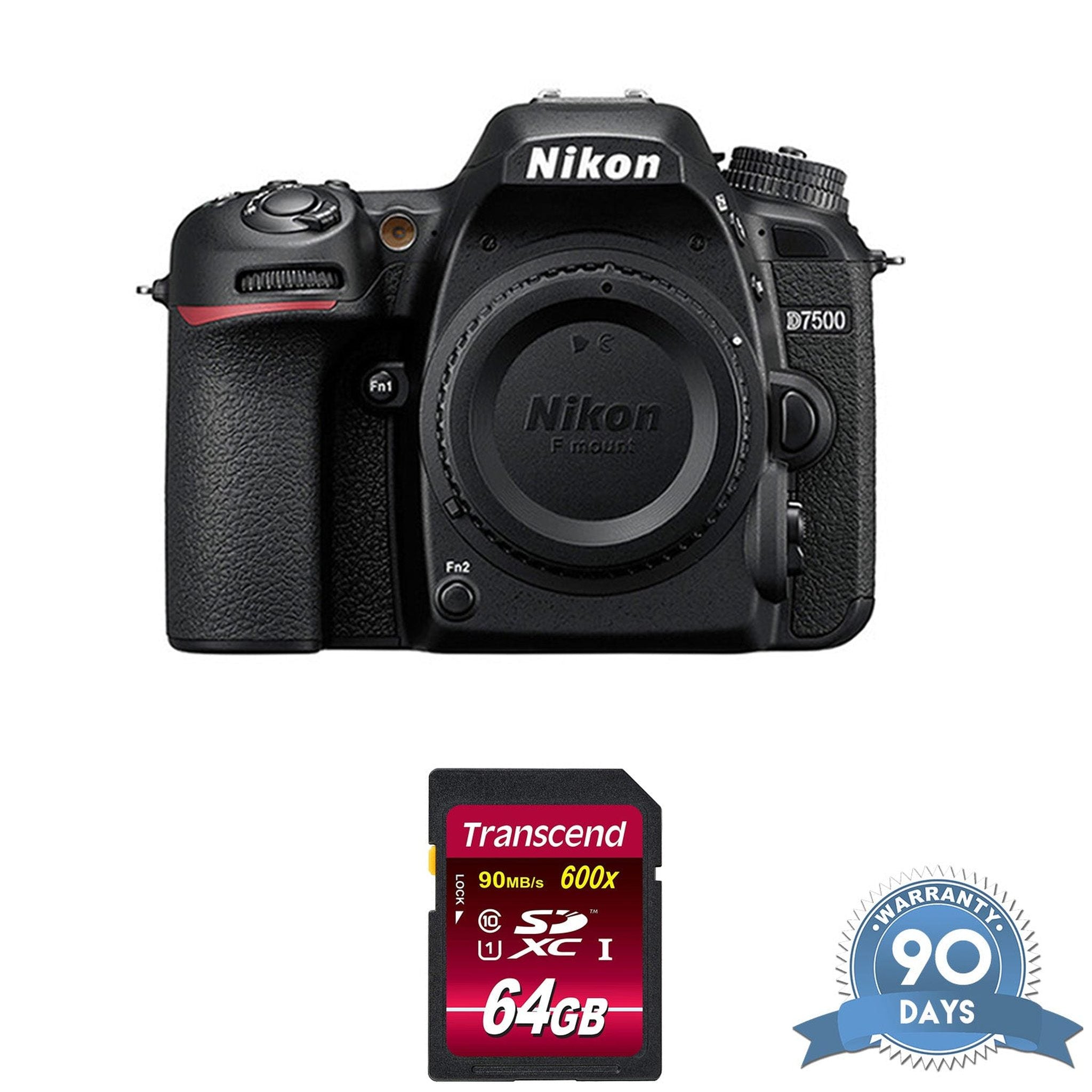 Nikon D7500 DSLR Camera Body Only - with Memory Card Bundle