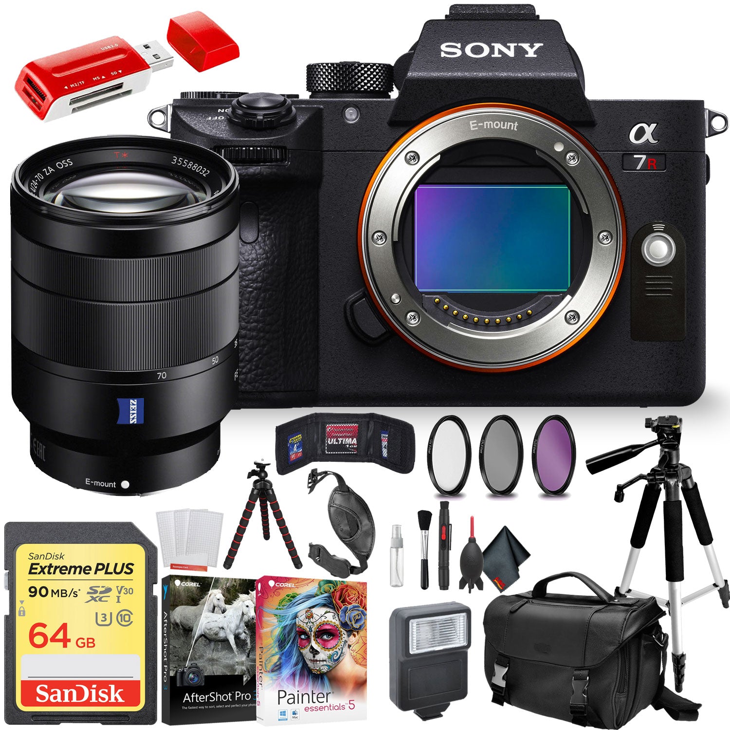 Sony Alpha a7R III Mirrorless Digital Camera Sony 24-70mm Lens and Accessories Combo