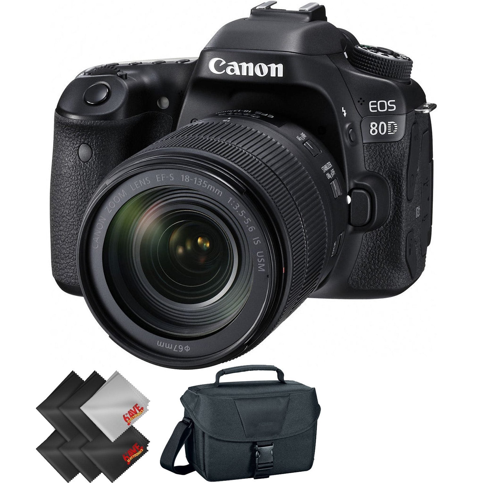 Canon EOS 80D DSLR Camera with 18-135mm Lens + 2 Year Accidental Warranty Canon