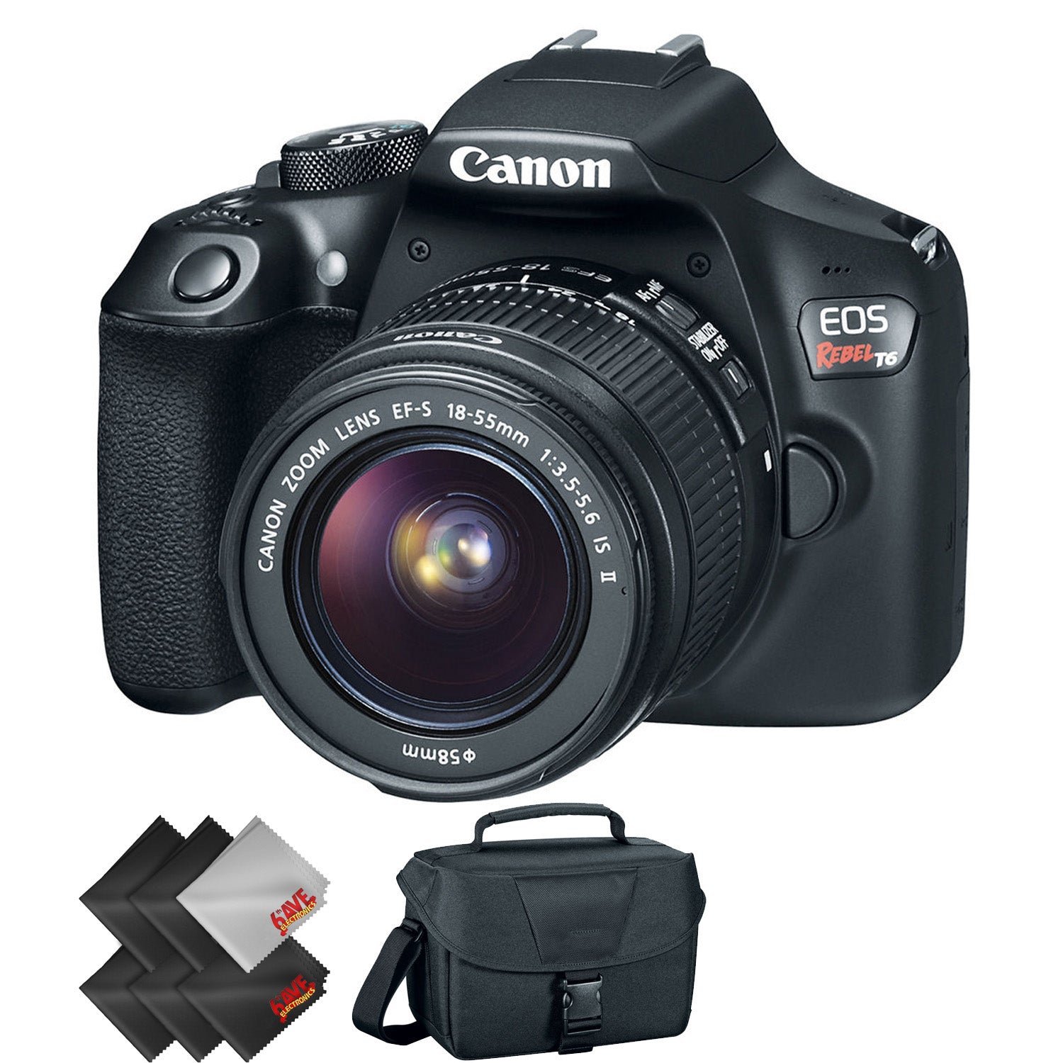 Canon EOS Rebel T6 DSLR Camera with 18-55mm Lens + 2 Year Accidental Warranty Bundle