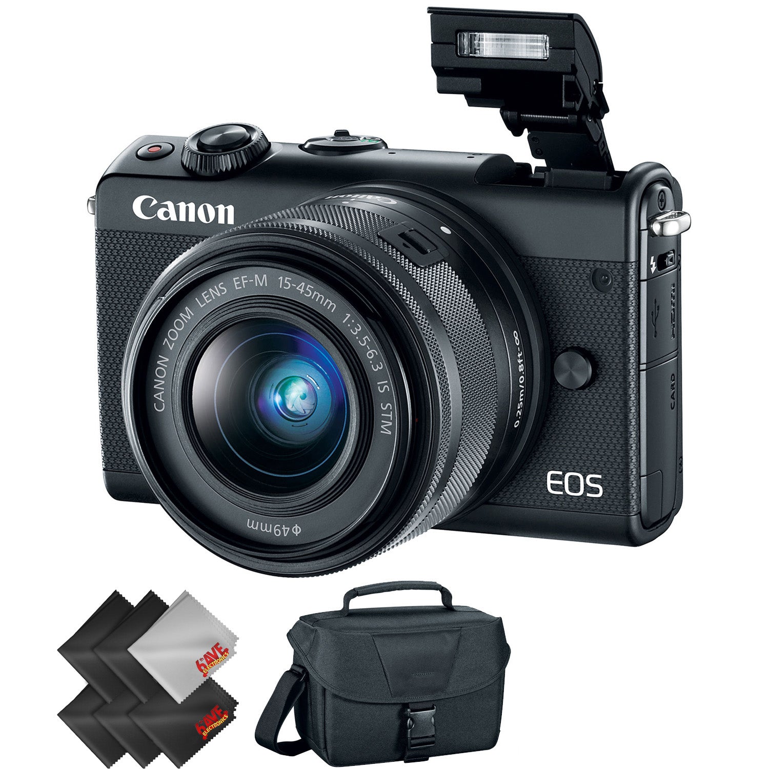 Canon EOS M100 Mirrorless Digital Camera with 15-45mm Lens (Black) + 1 Year Warranty