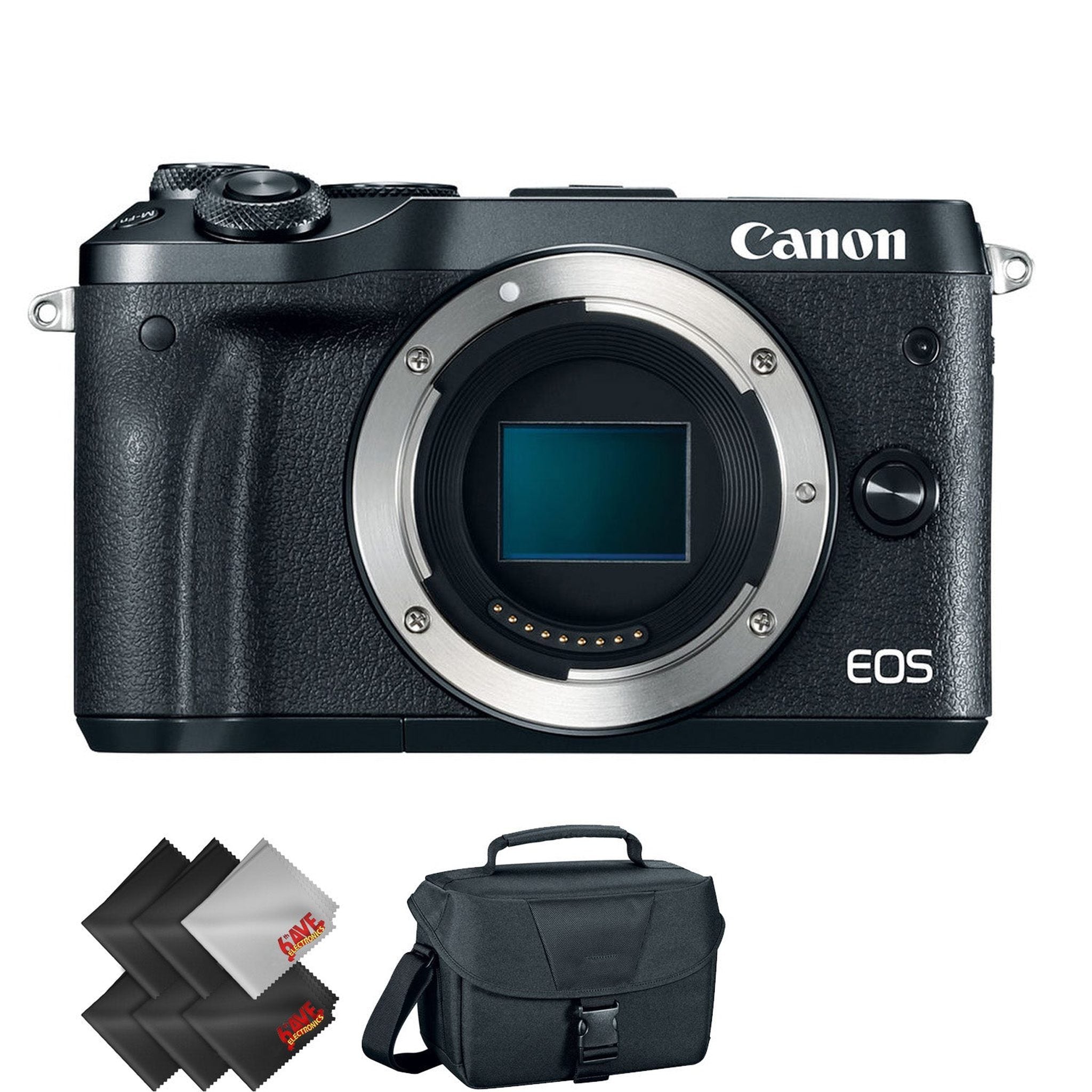 Canon EOS M6 Mirrorless Digital Camera Body Only, Black + 2 Year Accidental Warranty Canon