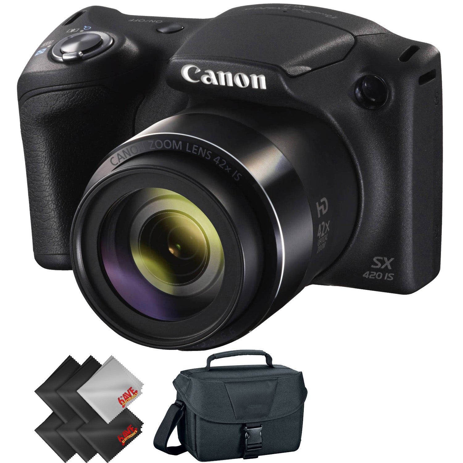 Canon PowerShot SX420 is Digital Camera (Black) + 2 Year Accidental Warranty Base Bundle