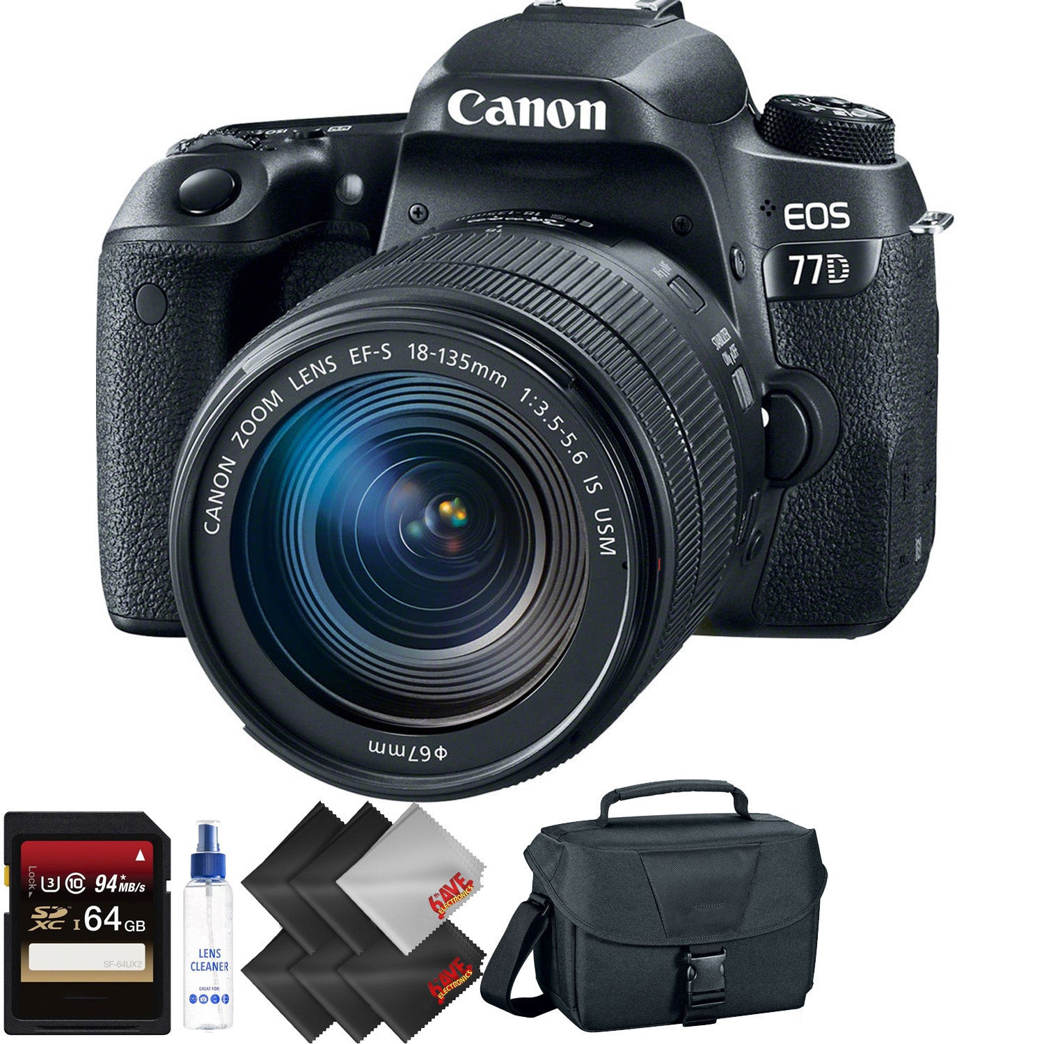Canon EOS 77D DSLR Camera with 18-135mm USM Lens + 64GB Memory Card Bundle012