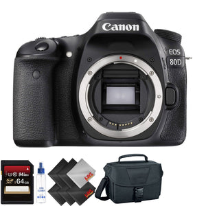 Canon EOS 80D DSLR Camera Body Only + 64GB Memory Card + 1 Year Warranty Canon