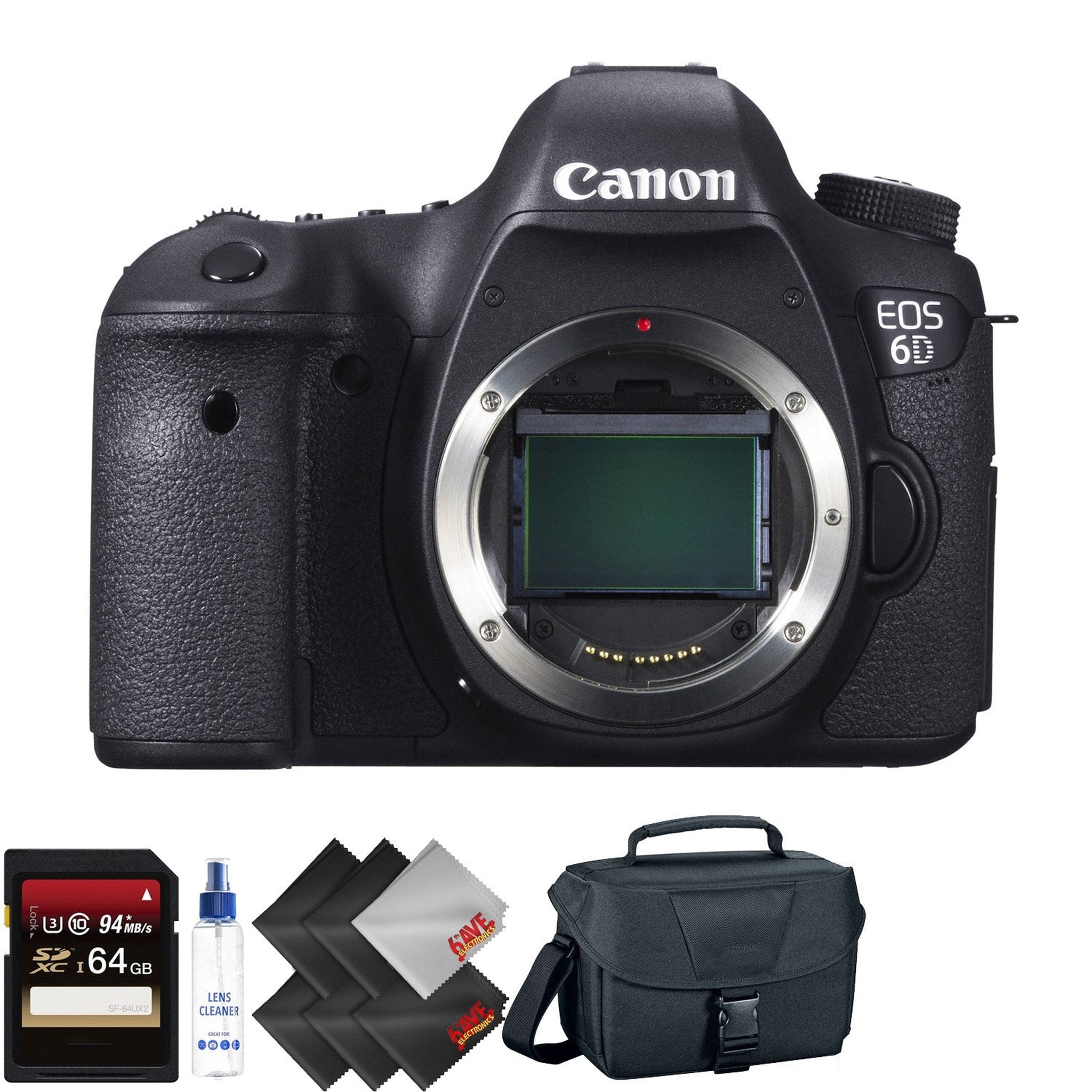 Canon EOS 6D DSLR Camera Body Only - Open Box + 64GB Memory Card + 2 Year Accidental Warranty Canon