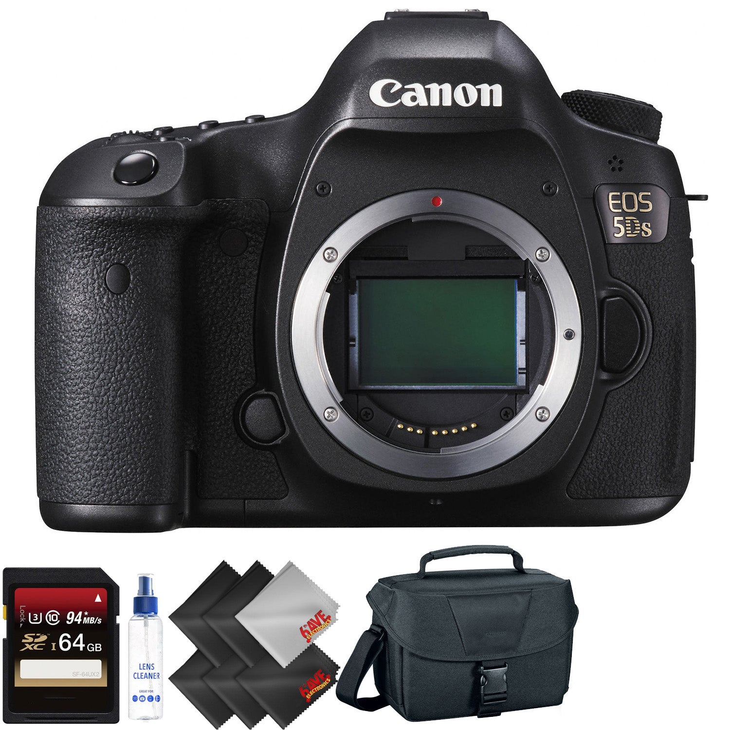 Canon EOS 5DS DSLR Camera (Body Only) + 64GB Memory Card + 1 Year Warranty Advanced Bundle