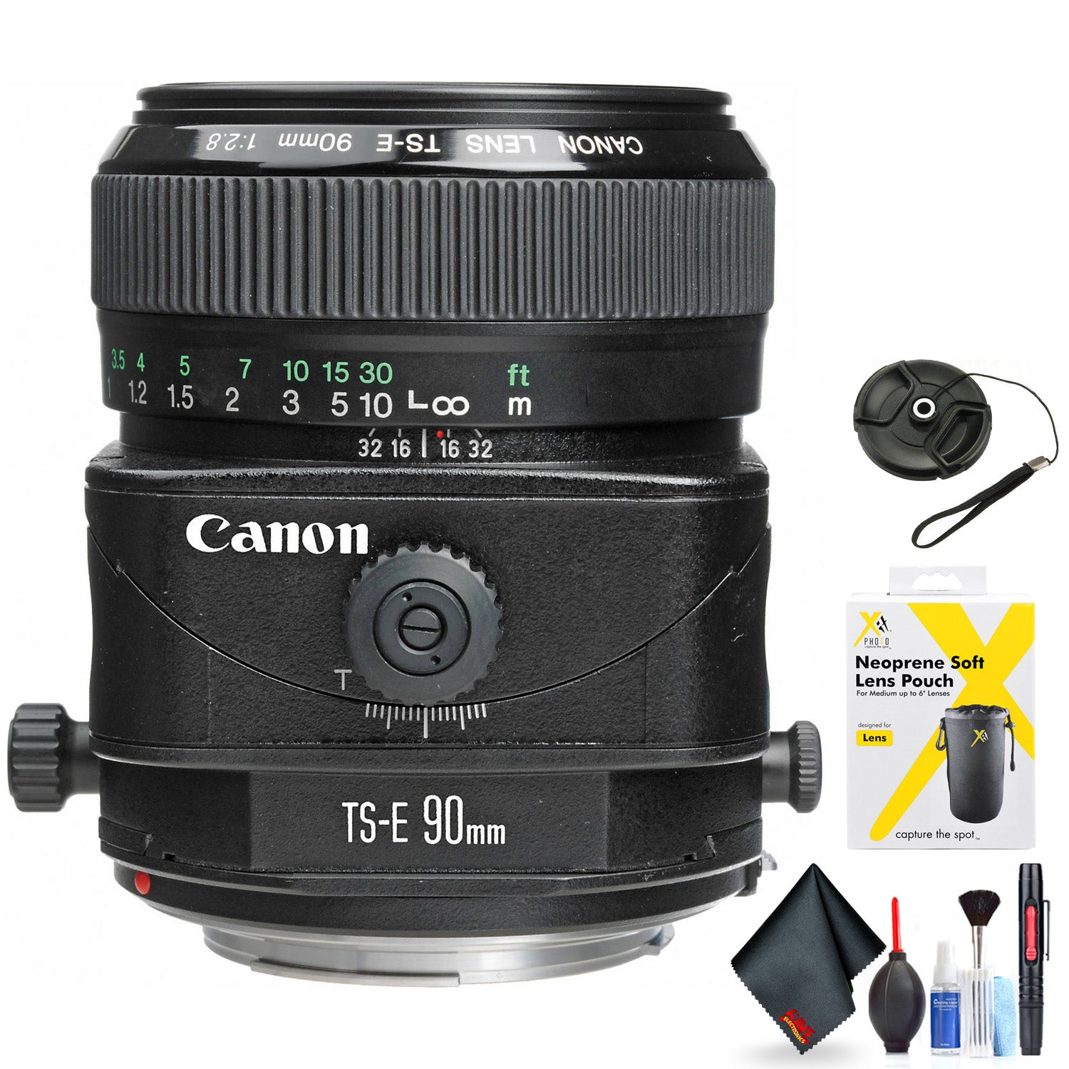 Canon TS-E 90mm f/2.8 Tilt-Shift Lens for Canon EF Mount + Accessories (International Model with 2 Year Warranty)